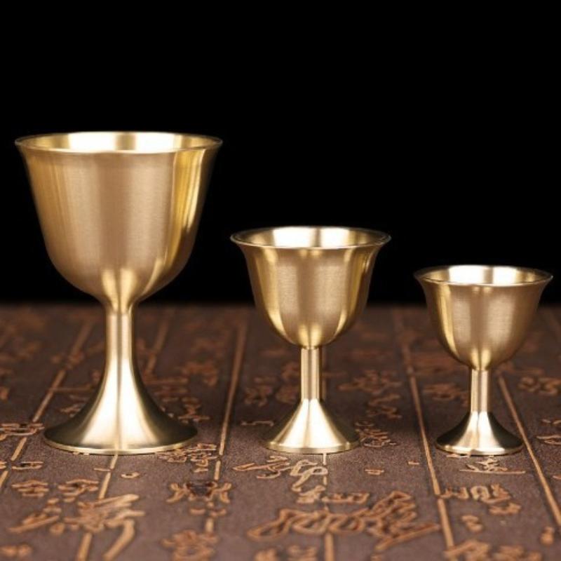 Wine Beer Glass - Retro mosiężny kubek z miedzi, wykwintna,
