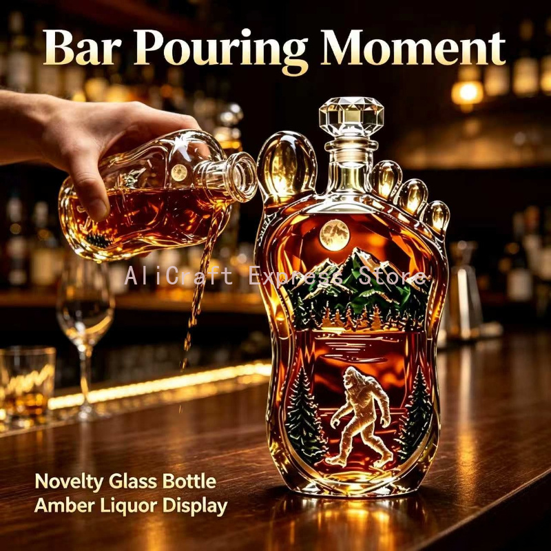 Wine Beer And Spirits - Karafka do whisky z odciskiem stopy