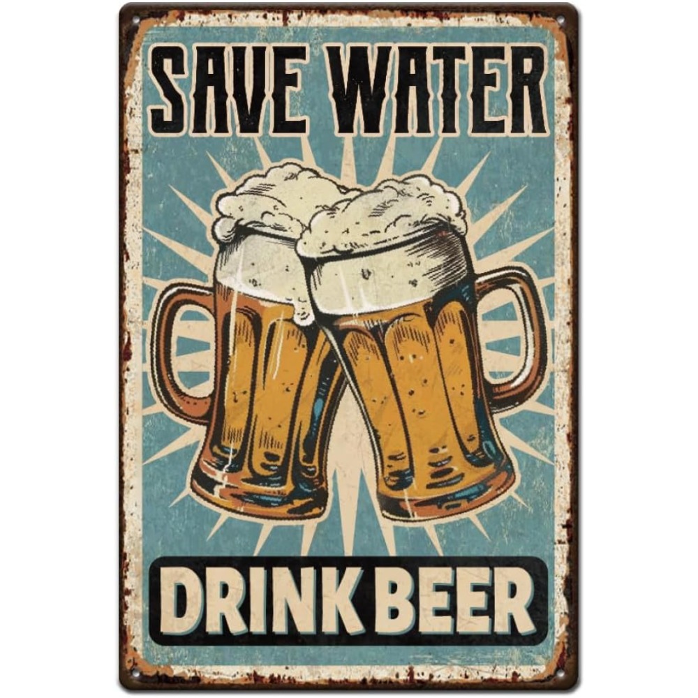 Wine Beer And Liquor - 1 szt Piwo Metalowy Znak Bar