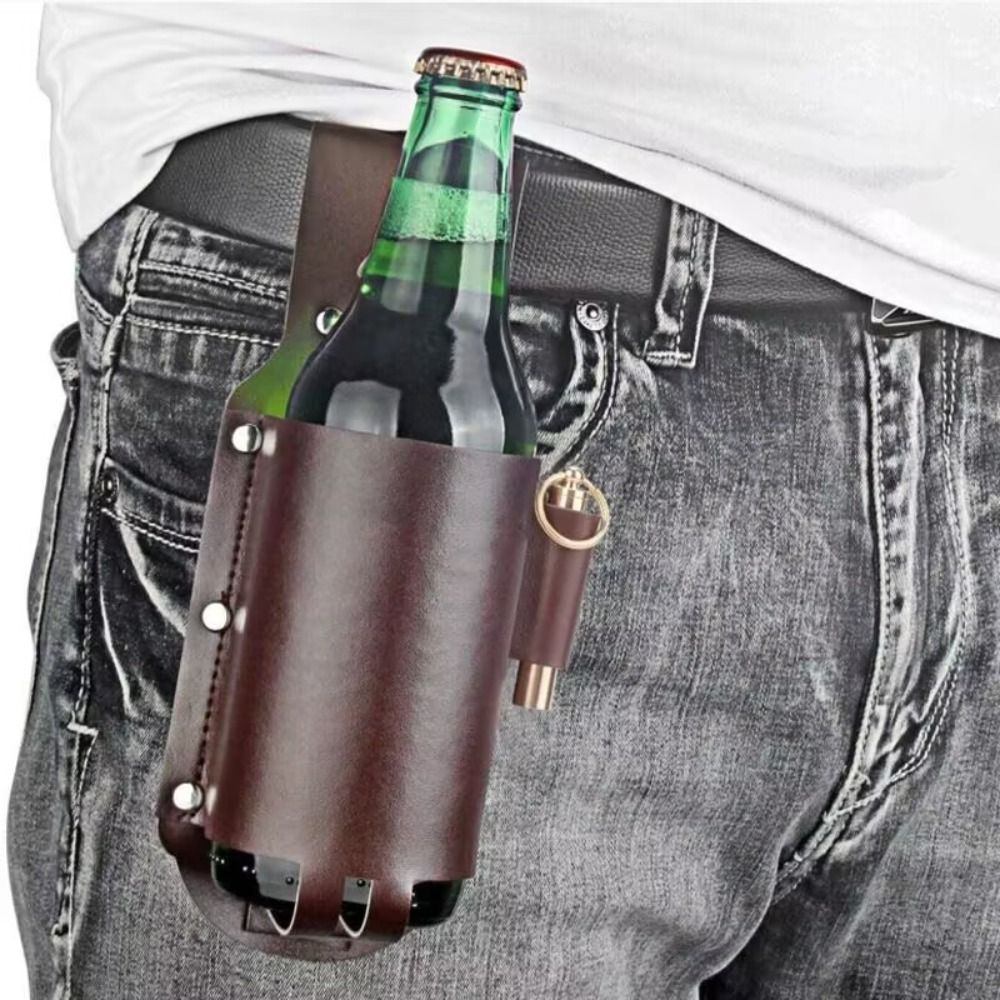 Wine Beer Holder - Kabura na butelkę piwa ze skóry